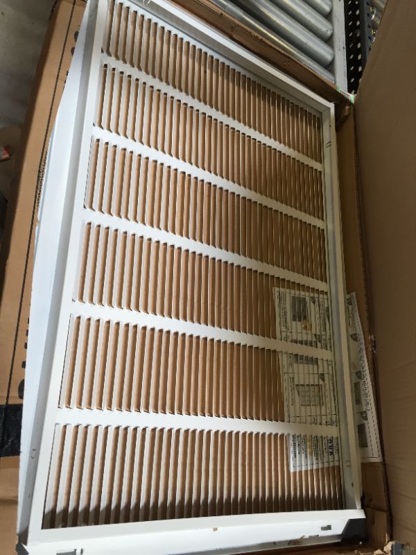 Photo 2 of 30"W x 20"H [Duct Opening Measurements] Steel Return Air Filter Grille [Removable Door] for 1-inch Filters | Vent Cover Grill, White | Outer Dimensions: 32 5/8"W X 22 5/8"H for 30x20 Duct Opening Duct Opening style: 30 Inchx20 Inch