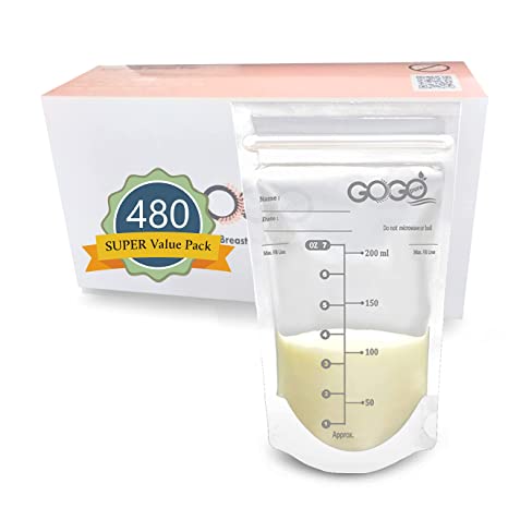 Photo 1 of 480 Count (8 Pack of 60 Bags) Super Value Pack Breastmilk Storage Bags - 7 OZ, EACH PRE-STERILIZED By Gamma Ray, BPA Free, Leak Proof Double Zipper Seal, Self Standing (60 Count (Pack of 8)) **** factory sealed 

