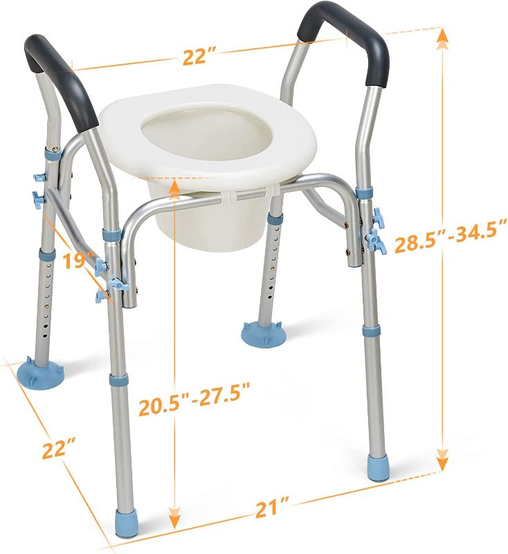 Photo 1 of OasisSpace Heavy Duty Shower Chair with Back & Stand Alone Raised Toilet Seat 300lb