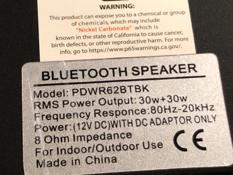 Photo 1 of Pyle Pair of Wall Mount Waterproof & Bluetooth 6.5'' Indoor/Outdoor Speaker System, with Loud Volume and Bass. (Pair, Black. PDWR62BTBK)