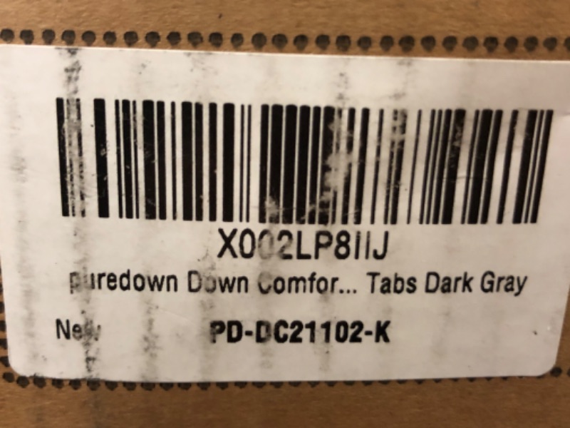 Photo 2 of 1pc---puredown® Feather Down Comforter King Size, All Season Duvet Insert Grey Comforter, Hotel Collection Comforter Fluffy(Dark Grey, 104x88)
