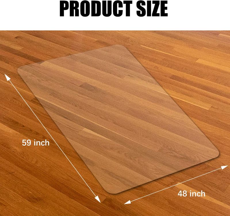 Photo 1 of Kuyal Clear Chair Mat, Hard Floor Use, 48" X 59" Transparent Office Home Floor Protector mat Chairmats (48" X 59" Rectangle)