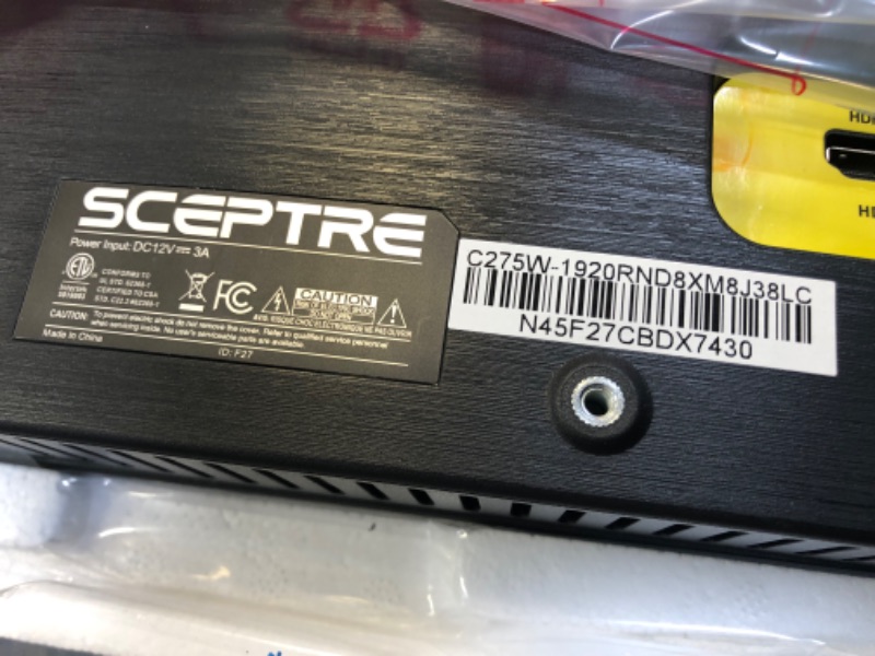 Photo 6 of Sceptre Curved 27" LED Monitor HDMI VGA up to 75Hz Build-in Speakers, Edgeless Machine Black 2021 (C278W-1920RN) ------- FACTORY SEALED
