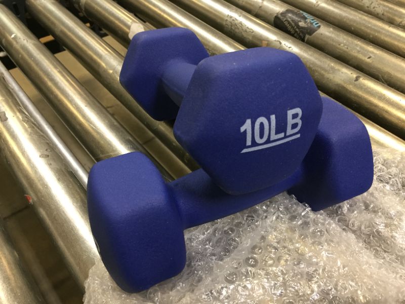 Photo 2 of Amazon Basics Neoprene Workout Dumbbell -- 10 pounds -- Blue
