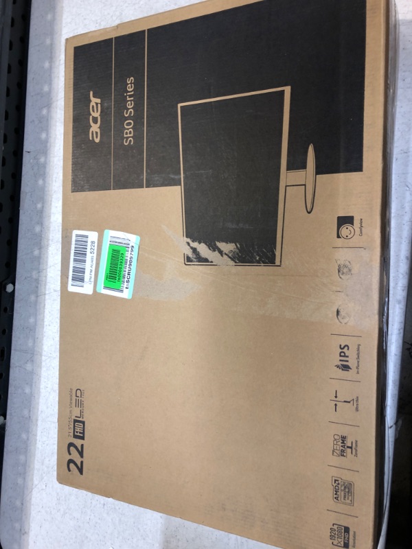 Photo 2 of Acer 21.5 Inch Full HD (1920 x 1080) IPS Ultra-Thin Zero Frame Computer Monitor (HDMI & VGA Port), SB220Q bi
