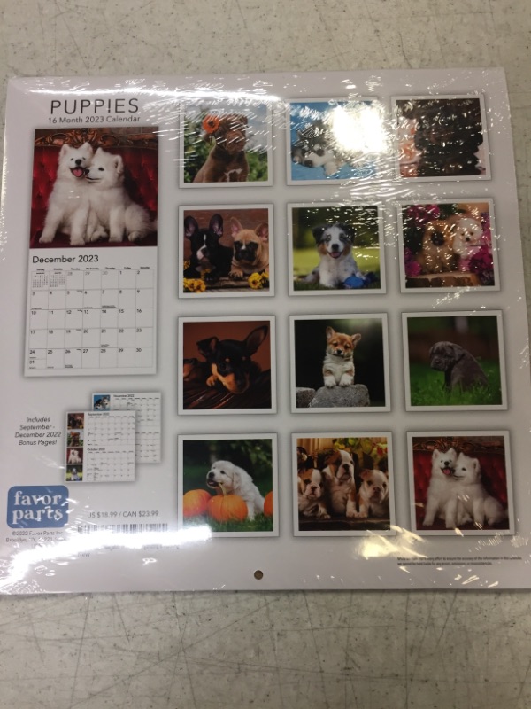 Photo 3 of Puppies 2023 Hangable Wall Calendar - 12" x 24" Open - Cute Funny Dog Photo Gift - Sturdy Thick Puppy Dogs Photography - Large Full Page 16 Months for Organizing & Planning - Includes 2022 (PACK OF 2)