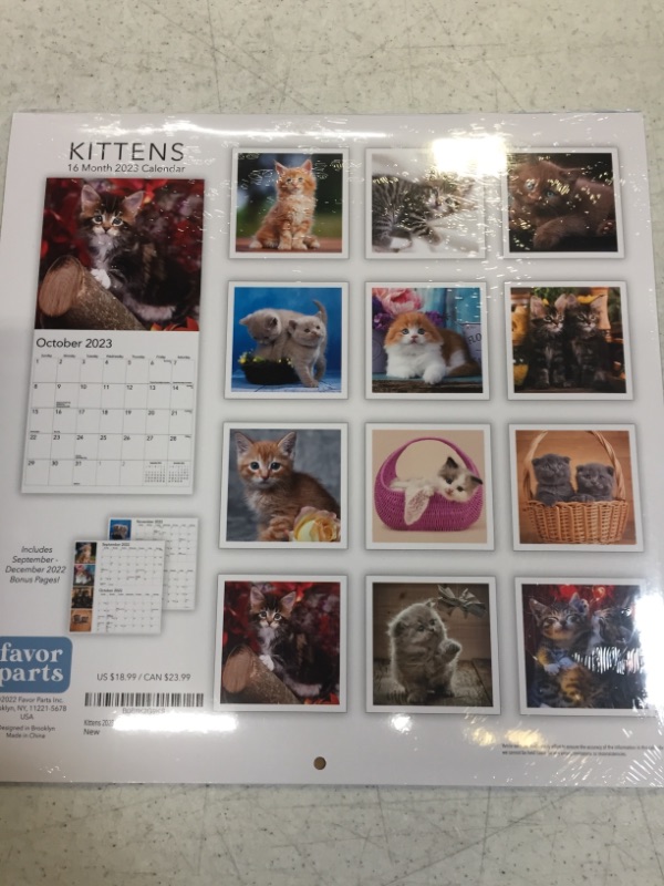 Photo 3 of Kittens 2023 Hangable Wall Calendar - 12" x 24" Open - Cute Kitty Cat Photo Gift - Sturdy Thick Beautiful Kitten Photography - Large Full Page 16 Months for Organizing & Planning - Includes 2022