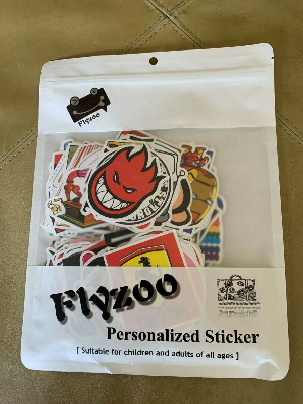 Photo 1 of Flyzoo Personalized Stickers 100 Piece Assorted Great For Kids! FACTORY SEALED!
