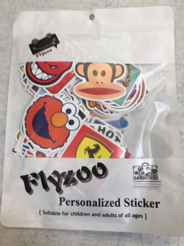 Photo 2 of Flyzoo Personalized Stickers 100 Piece Assorted Great For Kids! FACTORY SEALED!
