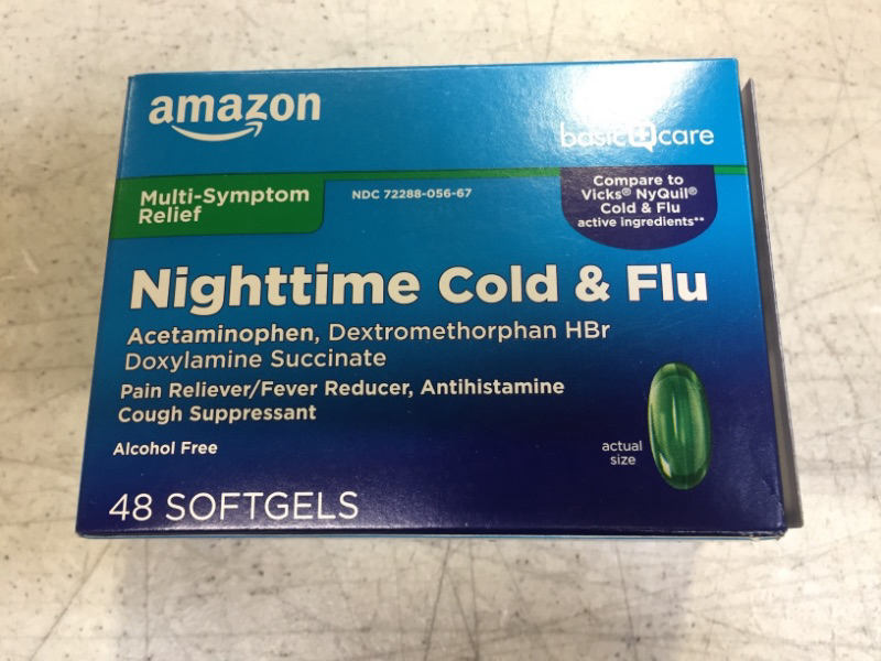 Photo 2 of Amazon Basic Care Nite Time Cold Flu Relief Softgels