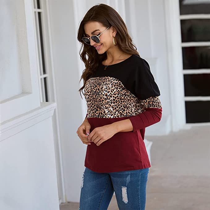 Photo 1 of Lcucyes Women's Casual Loose Leopard Blouse Tops Long Sleeve Color Block Ruffles Tunic Shirts
SIZE LARGE