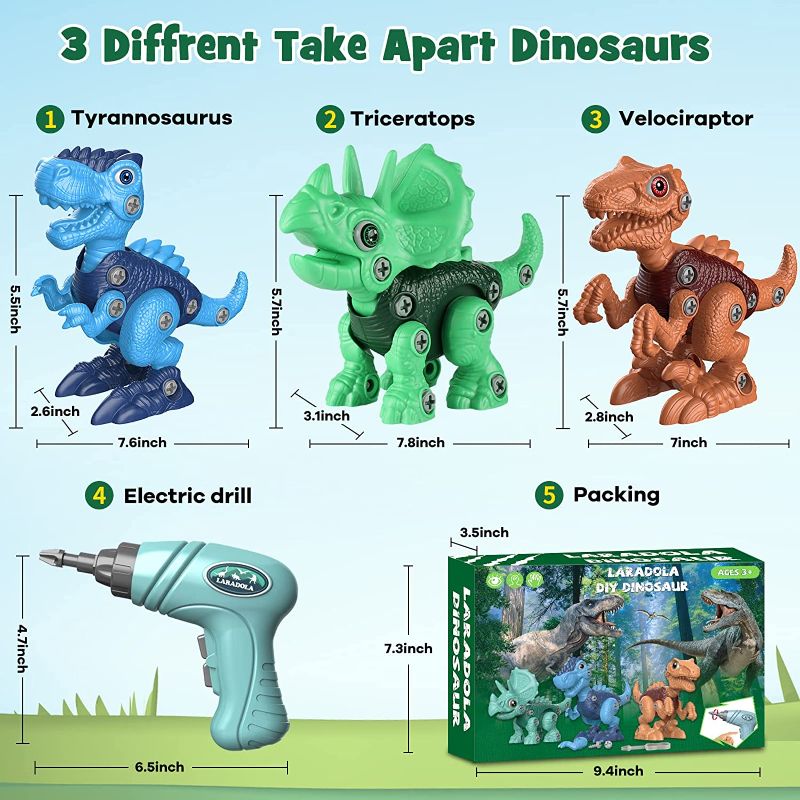 Photo 1 of DINOSAUR DIY ASSEMBLED TOY SERIES. 4 PCS 3+ (STOCK PHOTO USED AS REFERENCE)