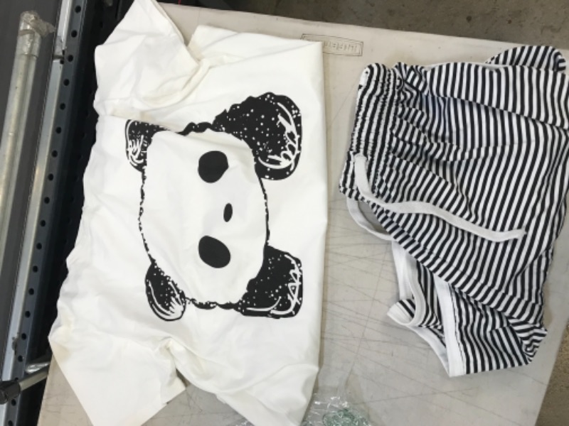 Photo 1 of 2 PIECE PANDA PAJAMAS SIZE MEDIUM 