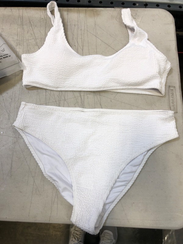Photo 1 of 2 piece white bathing suit size xl 