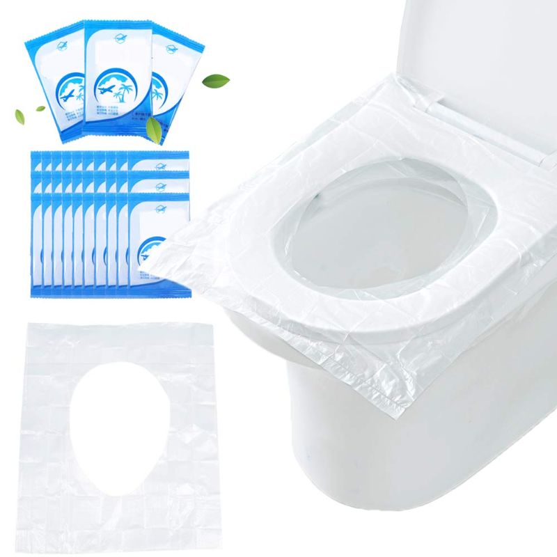 Photo 1 of 100 Pack Disposable Plastic Toilet Seat Covers,Portable Potty Seat Covers for Travel,Toilet Seat Protectors for Toddler Potty Training,Pregnant Mom,Individually Pack
