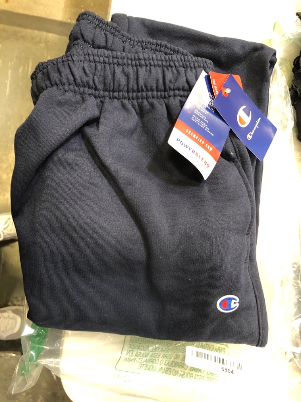 Photo 2 of Champion Men's Jogger Sweatpants, Powerblend Fleece Joggers, Cuffed Ankle Jogger Sweatpants for Men, 31" Inseam Medium Navy-549314