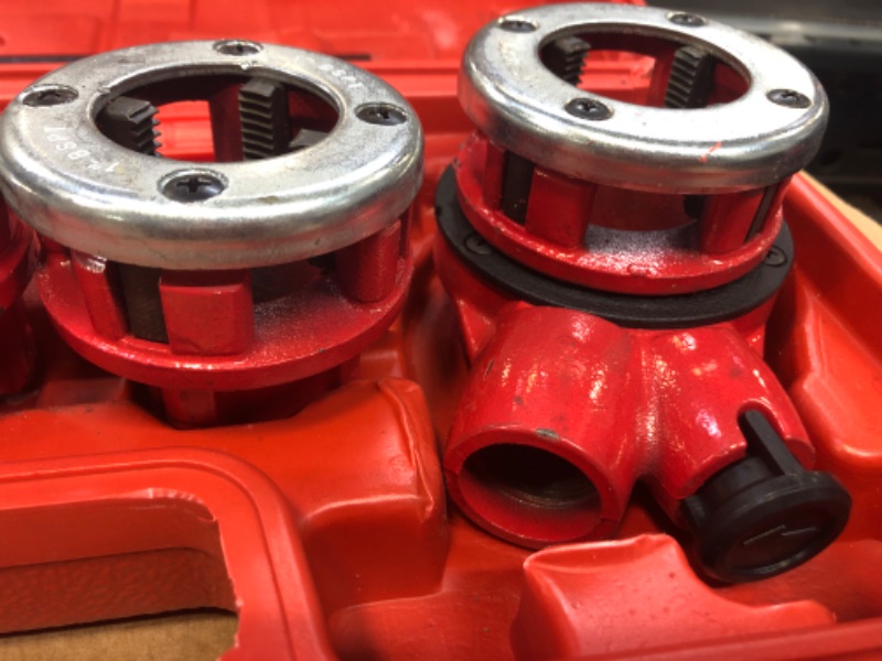 Photo 1 of Manual Pipe Threader Tool Kit w/ 4 Dies Set + Ratchet Handle + Case 4 Dies Pipe Threading Kits 1/2" 3/4" 1" 1-1/4"