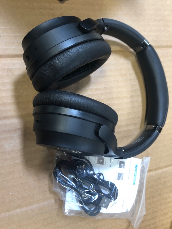 Photo 1 of Active Noise Cancelling Headphones, HROEENOI JZ02 Bluetooth Headphones, Wireless Over Ear Headphones with CVC 8.0 Microphone Deep Bass Headset, 40 Hours Playtime for Travel Work Phone - Black