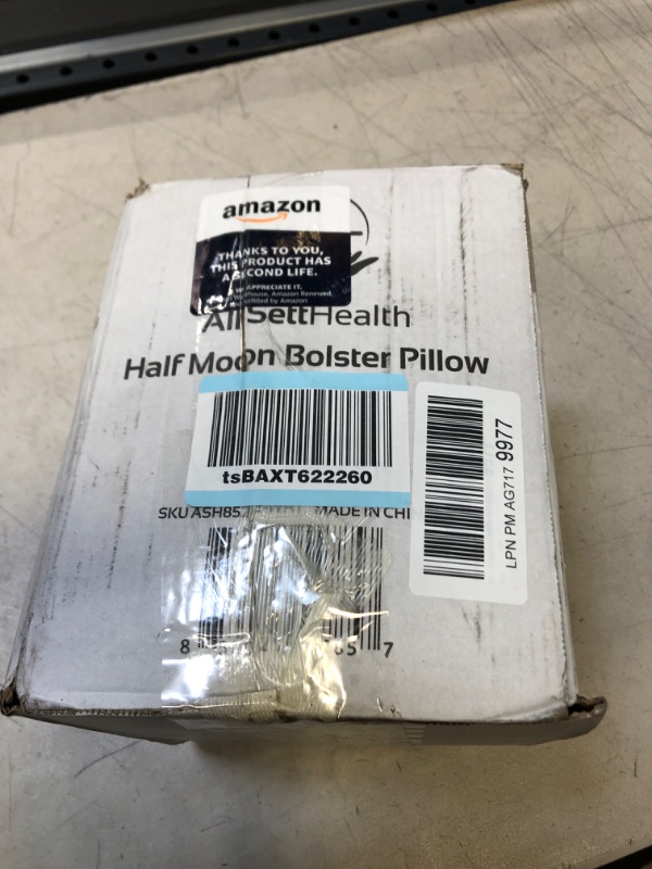 Photo 1 of AllSett Health Large Half Moon Bolster Pillow for Legs, Knees, Lower Back and Head, Lumbar Support Pillow for Bed, Sleeping | Semi Roll for Ankle and Foot Comfort - Machine Washable Cover, White