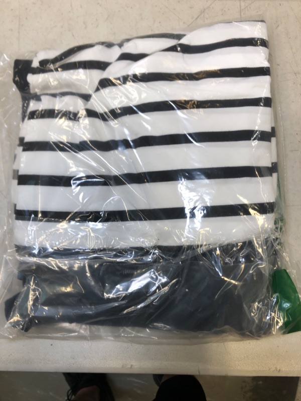 Photo 2 of Amazon Essentials Women's Classic-Fit Short-Sleeve Crewneck T-Shirt, Multipacks 2 White/Black, Stripe XX-Large