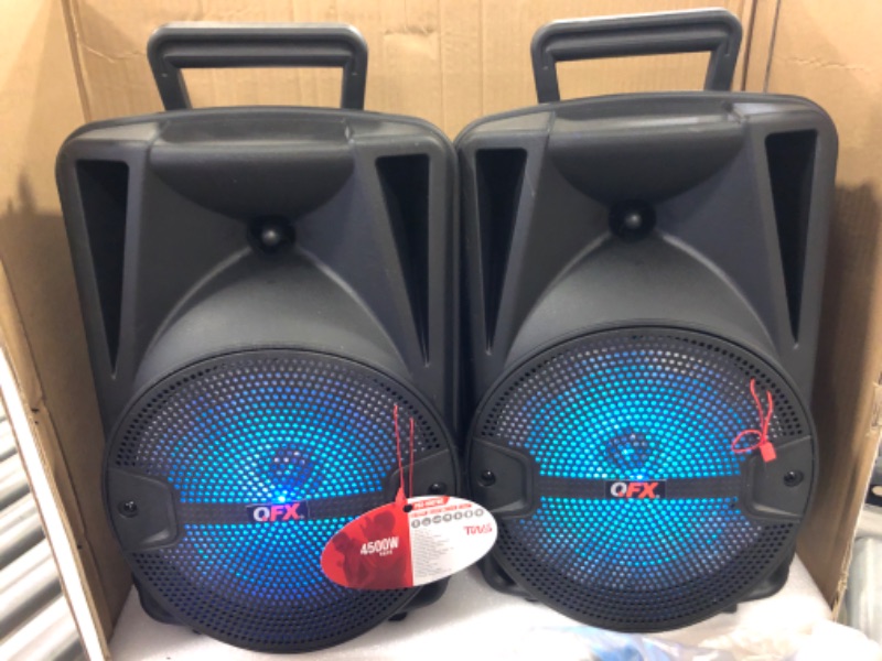 Photo 5 of PBX-800TWS 8-Inch Bluetooth Stereo PA System Comes with 2X 8 Speakers and 2X Stands, 2X Microphones, and a Remote Control