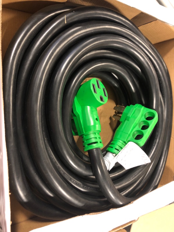 Photo 2 of RVGUARD 50 Amp 50 Foot RV Extension Cord, Heavy Duty STW Cord with LED Power Indicator and Cord Organizer, 14-50P/R Standard Plug, Green, ETL Listed 50 Feet Green 50 Amp