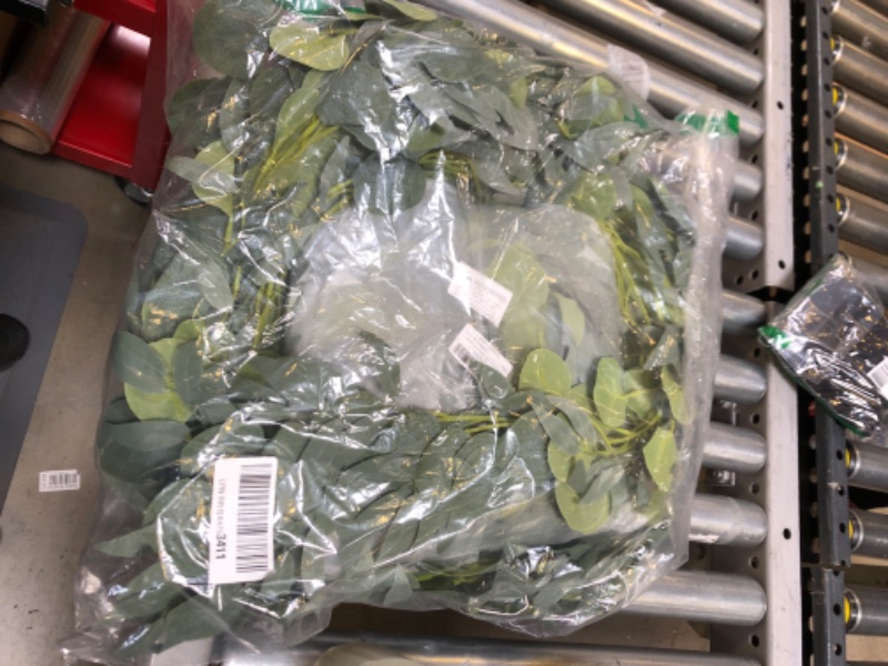 Photo 1 of 4 Packs 6.2 Feet Artificial Silver Dollar Eucalyptus Leaves Garland with Willow Vines Twigs Leaves String for Doorways Greenery Garland Table Runner Garland Indoor Outdoor.?Gray Leave? Gray Willow Leave