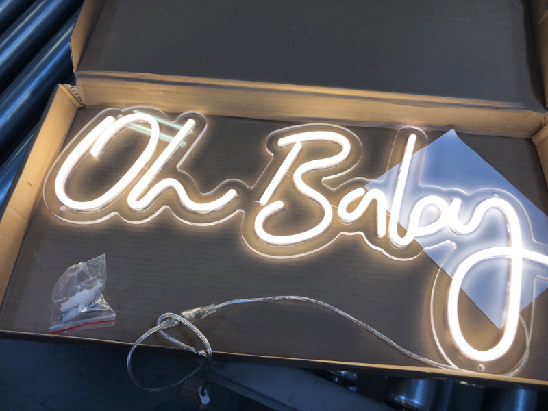 Photo 1 of  Oh Baby Neon Sign, 23.2" x 11.8" Warm White
