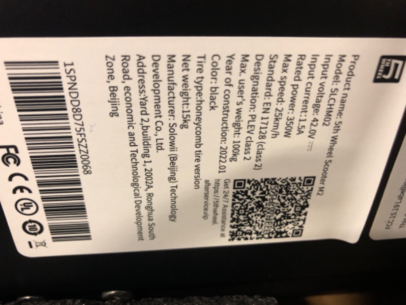 Photo 5 of Electric Scooter - 5TH WHEEL M2 Electric Scooter Adults, 8.5" Honeycomb Tire, 19 Miles Long Range & 15.5 Mph, Triple Brakes & Cushioning, Foldable with Night Light Sport Scooters 220lbs Max Load Black