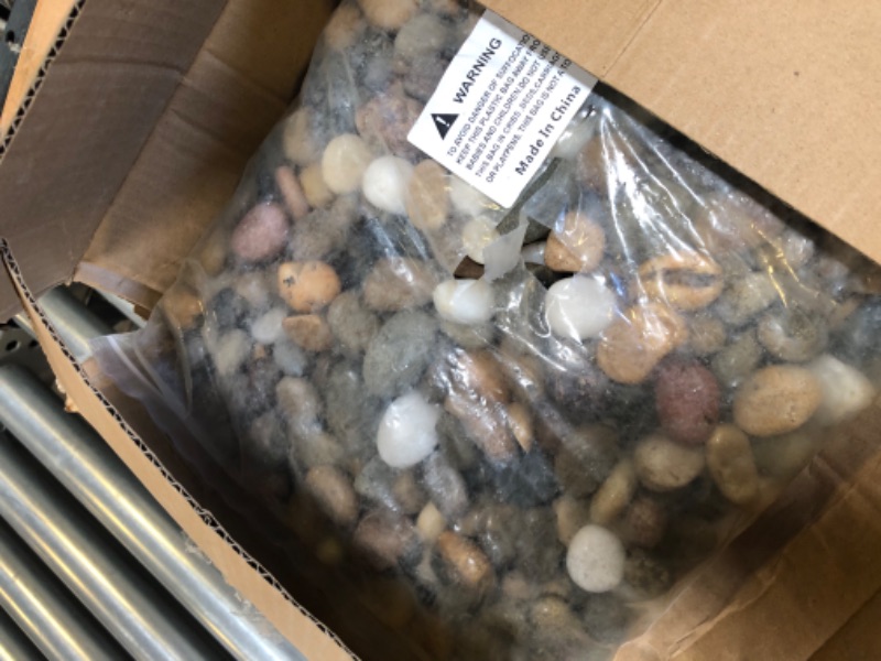 Photo 2 of [18 Pounds] Aquarium Gravel River Rock, Natural Polished Decorative Gravel,Garden Outdoor Ornamental River Pebbles Rocks, Polished Gravel, Mixed Color Stones,for Landscaping, Vase Fillers (20)
