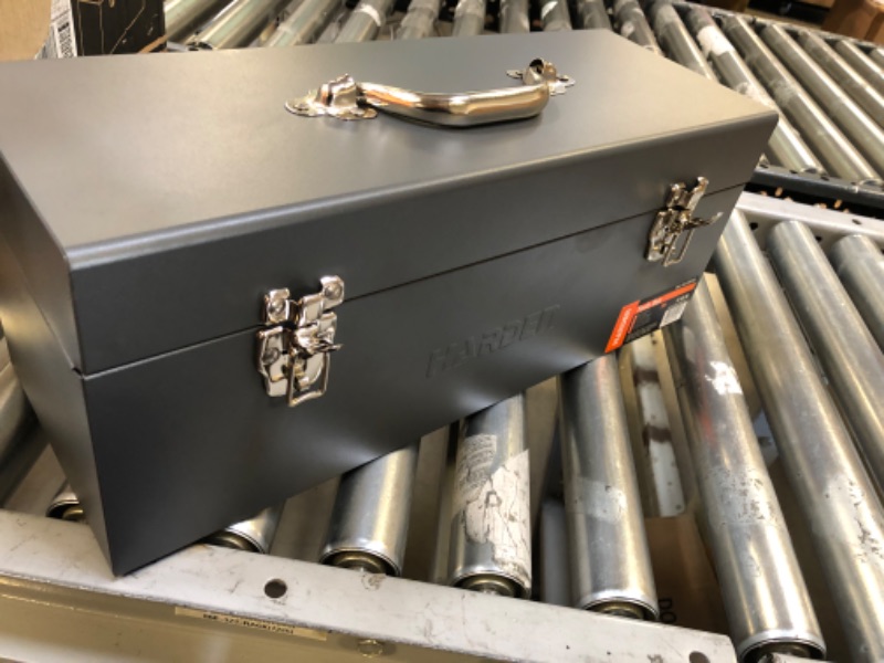 Photo 1 of Edward Tools Metal ToolBox - Heavy Duty Portable Tool Box with Organizer Tray and Handle - Solid Metal Locking Latches - Scratch Resistant Finish (19")