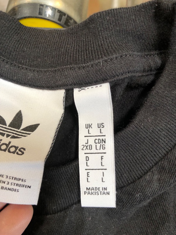 Photo 3 of adidas Originals Men's Trefoil Tee 16" Neck Black/WhiteLARGE 