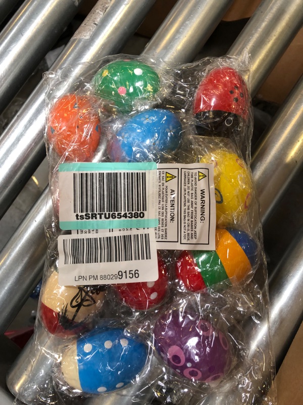 Photo 1 of JOYIN 12 Pieces 3" Wooden Egg Shakers Maracas Percussion Musical for Party Favors, Classroom Prize Supplies, Musical Instrument, Basket Stuffers Fillers, Easter Hunt