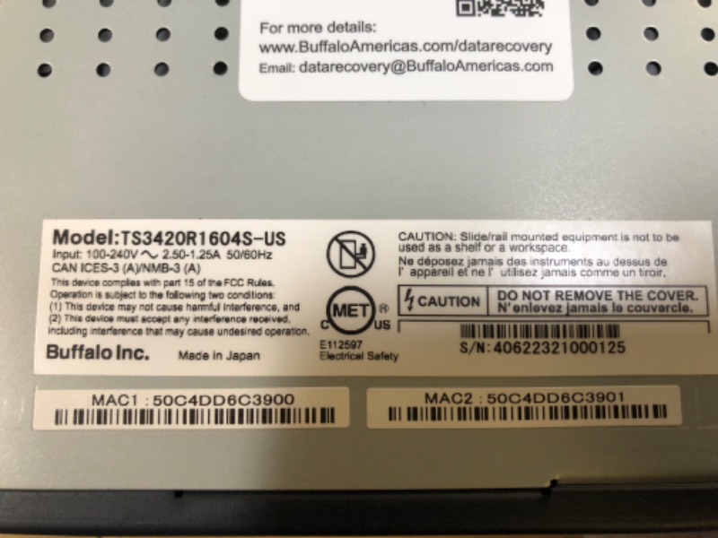 Photo 5 of BUFFALO TeraStation Essentials 4-Bay Rackmount NAS 16TB (4x4TB) with HDD Hard Drives Included 2.5GBE / Computer Network Attached Storage/Private Cloud/NAS Storage/Network Storage/File Server 16 TB