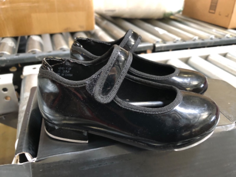 Photo 1 of Danshuz Toddler/Child Black Patent Loop Touch Closure Tap Shoes -- Size Toddler 8.5