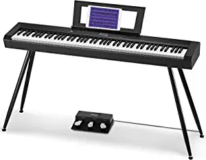 Photo 1 of Starfavor Digital Piano 88 Key Weighted Keyboard Piano, SP-20 Piano Keyboard Electric Piano with Keyboard Stand, Piano Pedal 3-Pedal, Matte Black
