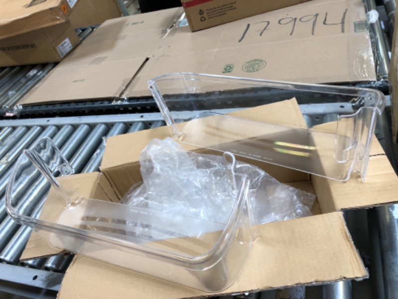 Photo 2 of 2 Pack 240323002 Refrigerator Door Bin Shelf Compatible with Frigidaire or Electrolux, Bottom 2 Shelves, Clear, Double Unit, Replaces PS429725, AH429725, AP2115742
