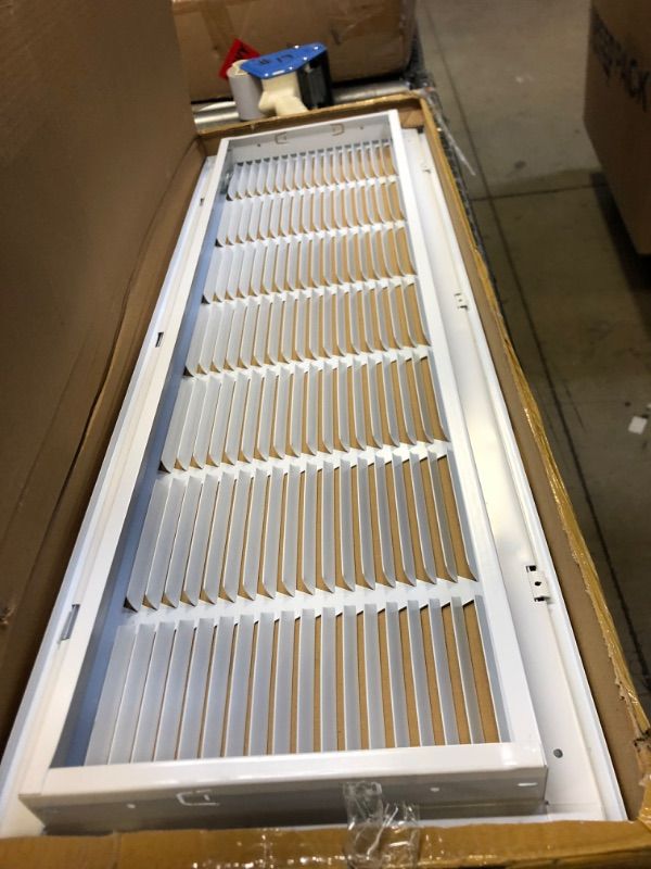 Photo 2 of 12" X 18 Steel Return Air Filter Grille for 1" Filter - Removable Face/Door - HVAC Duct Cover - Flat Stamped Face - White [Outer Dimensions: 14.5 X 19.75] 12 X 18