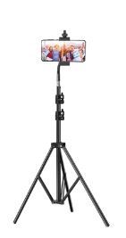 Photo 1 of Pixel 80inch/6.67ft Tripod for iPhone with Bluetooth Remote Cell Phone Adjustable Clamp Camera Photograph Bracket Recording Photography Live Video Stand Compatible with Most Phone Pixel 6.67ft Tripod