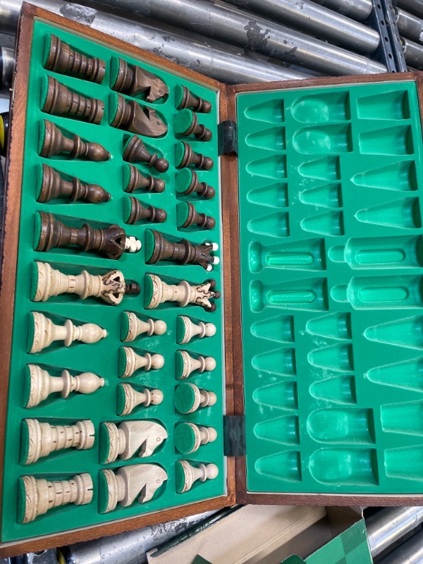 Photo 2 of Beautiful Handcrafted Wooden Chess Set with Wooden Board and Handcrafted Chess Pieces - Gift idea Products (21" (55 cm))