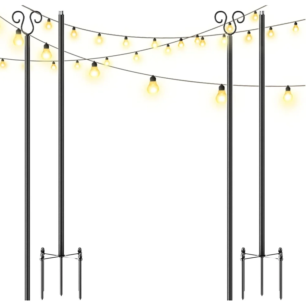 Photo 1 of 2 Pack 9ft String Light Pole with Upgrade Hooks