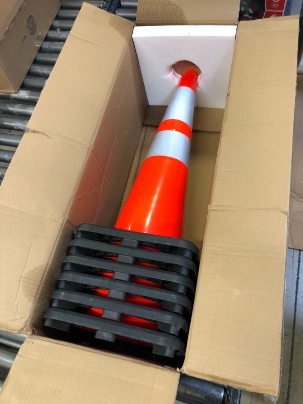 Photo 2 of (6 Cones) BESEA 28” inch Orange Safety Traffic Cones, Construction Road Parking Cone Structurally Stable, Crowd Control at Public Place.