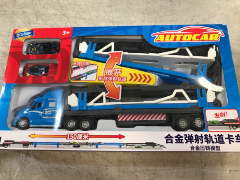 Photo 1 of Diecast Truck Transport Trailer with 2 Cars