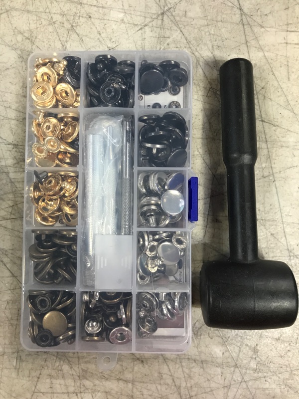Photo 1 of 60sets 12.5mm metal snap button + all sets setting tool set leather craft sewing hardware accessories DIY clothing button 633

