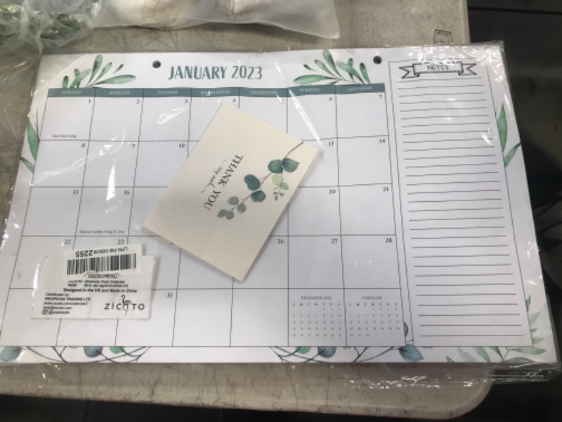 Photo 2 of Aesthetic 2023 Greenery Desk Calendar - Runs Until July 2024-17"x11" Desktop/Wall Calendar for Easy Organizing