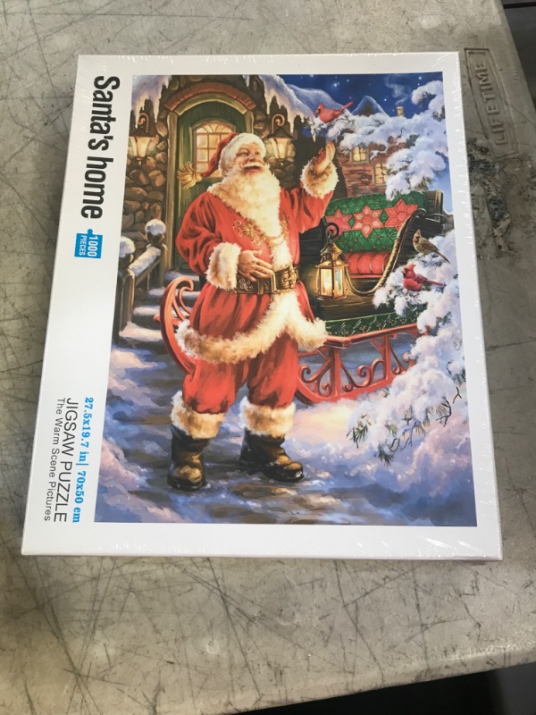 Photo 2 of 1000 Piece Christmas Puzzle for Adults Jigsaw Puzzle Medium Difficulty Fun Jigsaw Puzzle Gifts for Kids Age 8-10 and Up Christmas Puzzles 1000 Pieces(27.56 x 19.68 Inch) Santa's Home