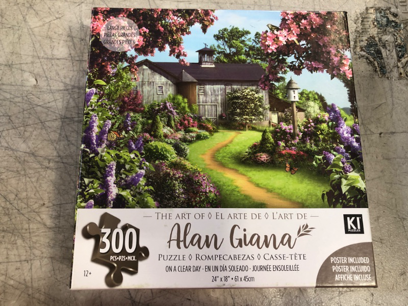 Photo 2 of 550 Piece Puzzle for Adults ON A Clear Day by Alan Giana 24X18 Colorful barn Jigsaw from KI Puzzles (02708-SB)