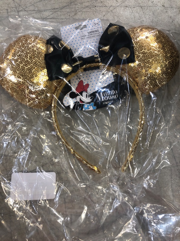 Photo 2 of Disney - Minnie Mouse Ears - Amazing Colorful Disney Ears - Non Slip Headband - Disney World Costume Ears - Hair - Birthday Supply - Non Slip Headband - Disney World Accessories for Trip - Ages 3+ Gold