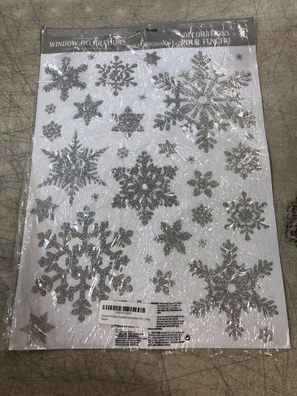 Photo 2 of amscan Christmas Snowflake Glitter Window Decoration, 19 Ct. | Vinyl