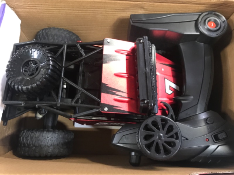 Photo 2 of BEZGAR TB141 RC Cars-1:14 Scale Remote Control Car, 2WD High Speed 20 Km/h All Terrains Electric Toy Off Road RC Car Vehicle Truck Crawler with Two Rechargeable Batteries for Boys Kids and Adults Red 1:14 Scale